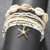 7pc/set Bohemian Rice Beads Starfish Pendant Anklet Set Summer Beach Sea Shell Multilayer Ankle Bracelet On Foot Jewelry - Image 5