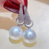 Imitation Pearl Dangle Earring for Women Silver Color Bling Cubic Zirconia Elegant Lady Jewelry - Image 2
