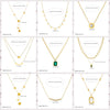 316L Stainless Steel Simple Versatile Zircon Geometry Flowers Bowknot Series Pendant Necklace Lady Classic Charm Jewelry - Image 4