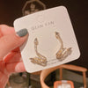 Rhinestone Shiny Zircon Snake Earrings Stud for Ladies Girls with Ear Clip Street Party Jewelry Gifts - Image 8