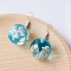 Round Glass Blue Sky and White Clouds Pattern Earrings Personality Silver Color Metal Hook Dangle Earrings - Image 6
