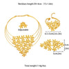 Silver Gold Color Hollow Shape Necklace Earrings Bracelet Ring Set for Women Exaggerated Design Jewelry Gift for Party - Image 6