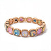 Summer 10mm Crystal Bangle For Women Gold Color Square Rhinestone Elastic Bracelets - Image 8