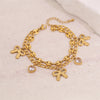 Statement 316L Stainless Steel Jewelry Zircon Bowknot Heart Star Moon Charm Chain Bracelet For Women - Image 2