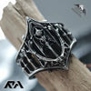 Unisex Geometric Texture Castle Ring Classical Retro Gothic Accessory for Holiday Gift - Image 3