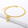 Vintage 26 Initial Letter Pendant Cuban Chain Anklet Gold Plated Leg Ankle Bracelets For Women - Image 7