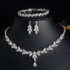 Brilliant Zirconia Leaf Necklace Earrings Rings Bracelets Set for Women CZ Drop Bridal Wedding Jewelry Sets - Image 17