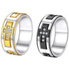 U7 Stainless Steel White CZ Cross Rings for Man Woman Gold Color Black Mix Color Cubic Zirconia 7.9mm Flat Band Unisex Ring - Image 1