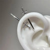 Winged Sword Piercing Stud with Drop Charm - Image 2