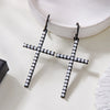 Minimalist Zircon Imitation Pearl Cross Drop Earrings For Women Gothic Punk Jesus Cross Dangle Earrings Party Jewelry - Image 2