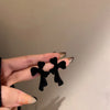 Vintage Wine Red Flocking Earrings Charm Geometric Bowknot Stud Earrings for Women Girls Unusual Jewelry Ear Accessories - Image 7