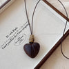 Vintage Irregular Hollow Wooden Heart Geometric Pendant Long Sweater Chain Necklace for Women Charms Jewelry - Image 6