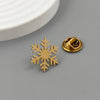 hip-hop snowflake hollow stainless steel gold-plated badge, suit lapel pin black, men's brooch set - Image 4