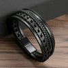 Multi Layer Braided Rope Bracelets for Men,Classic Handmade PU Leather Wristband with Magnetic Buckle, Punk Jewelry Gift - Image 15