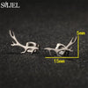 Minimalist Silver Color Deer Horn Earrings Women Christmas Jewelry Cute Elk Antler Ear Studs Unique Tree Branch Earings - Image 4