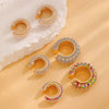 Colorful Crystal Zircon Pearl Ear Clip Earrings for Women Metal C-Shaped No Pierced Cartilage Ear Cuff Jewelry - Image 6