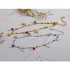 Colorful Bead and Flower Chain Anklet in Gold-Tone or Silver-Tone - Image 3