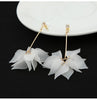 White Flower Earrings for Women Crystal Acrylic Pearl Long Tassel Drop Earrings Temperament Party Gift Jewelry - Image 9