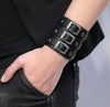 Vintage Leather Wristband Bracelet Cuff Goth Metal Armbands Concealed Buckle Adjustable Gothic Punk Bracelets Men Jewelry - Image 7