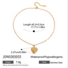 Simple Classic Gold Color Stainless Steel Rhinestone Ribbed Love Pendant Necklace Stackable Square Necklace Women's J - Image 8