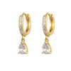 Crmya Cute Cubic Zirconia CZ Gold Silver Plated Hoop Drop Earrings For Women Dangle Earring Jewelry - Image 3