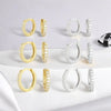 Silver Rhinestone Crystal Hoop Earrings for Women Girls Romantic Earrings Jewelry Gifts - Image 6
