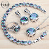 Bridal Women Blue Zircon Jewelry Sets Silver Women Wedding Jewelry Charms Rings Bracelets Earrings Set Pendant Necklace - Image 11