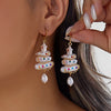 Elegant Christmas Tree Dangle Earrings For Women Baroque Irregular Imitation Pearl Stacked Drop Earring Holiday Party Jewelry - Image 3
