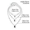 Gothic Multi Layered Black Droplet Crystal Pendant Necklace Set for Women Vintage Black Metal Link Chain Choker Neck - Image 4