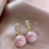 Sweet Pink/White Imitation Pearl Earrings for Women Gold Color Female Simulated Pearl Earrings Jewelry - Image 1