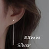 Dangle Earrings For Women Geometric Ball Long Tassel Chain Drop Silver Color Earring Minimalism Ear Line Kpop Jewelry - Image 7
