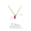 Stainless Steel Enamel Red Chili Necklace Pendant Stylish Unique Chic Collar Jewelry Gold Platinum Pvd Plated - Image 6