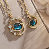 2Pcs/Set Planet Universe Moon Series CZ Pendant Necklace Sliver Gold Color Titanium Steel Chain Choker Jewelry Gift - Image 1
