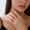 Stainless Steel Signet Chunky Dome Ring Gold Color Rays Texture Finger Ring Women Minimalist Simple Jewelry - Image 3