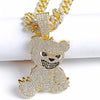 Hip Hop Aggressive Bear Pendants Necklaces with Miami Cuban Link Chain Brown Bear Men's Women Choker Collar Jewelry Accessories - Image 2
