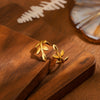 `316L Stainless Steel Olive Branch Open Ring for Women Gold Silver Color Adjustable Leaf Branch Finger Ring Minimalist J - Image 4