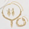 Four-Piece Copper Chain Jewelry Set with Necklace Earrings and Bracelet - Image 11