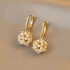 French Pearl Zircon Hoop Earrings for Women Delicate Summer Ball Dangle Earring Jewelry Gifts - Image 4
