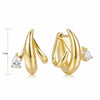 Gold Plated Eros Floating Huggies Earring Minimalist Pear Oval Marquise CZ Waterdrop Hoop Earring For Women - Image 22