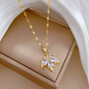 Classic Gold Color Stainless Steel Necklace For Women Shiny Zircon Geometric Heart Pendant Necklaces Jewelry Gift - Image 5