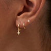 Three-Pair Square Cubic Zirconia Huggie Earring Set - Image 1