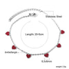 Oil Drip Red Black Purple Love Heart Charm Anklets For Women Stainless Steel Boho Jewelry - Image 9