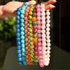 12mm Stone Round Beads Necklace Bohemian Colorful Vacation Neck Decor Women Handmade Choker - Image 1