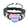 Lgbt Black Weave Leather Bracelet Bi Pride Glass Cabochon Gay Pride Rainbow Flag Photo Bangle Jewelry For Women Men Lovers Gift - Image 17