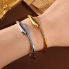 Yupsk Niche Design Micro-intact Zircon Water Drop Open Bracelet for Women Gold Plated Wedding Party Jewelry - Image 5