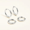 1 Pair Titanium Classic Hinged Huggie Hoops Minimalist 18G Platinum Plated Lightweight Earlobe Earrings - Image 4