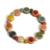 Handmade Colorful Floral Ceramic Beaded Bracelet Adjustable Stretch Boho Jewelry Elastic Wristband for Women Teens - Image 5