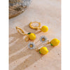 Yellow Resin Zirconia Fruit Lemon Dangle Earrings for Women Stainless Steel Arrivals Chic Jewelry - Image 6