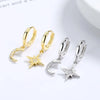 Minimalist Crystal Zirconia Stars Moon Huggie Hoop Earrings For Women Stainless Steel Circle Earrings Punk Rock Jewelry - Image 5