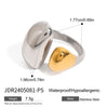 316L Stainless Steel Ring with Gold-Tone and Silver-Tone Designs - Image 19